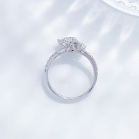 Bagues de fiançailles en platine Pt950 avec diamants de laboratoire taille cœur et poire, scintillantes et élégantes pour femme