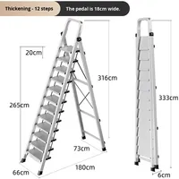 Échelle pliante multifonctionnelle en alliage d'aluminium pour usage domestique, type A, épaissie, renforcée, sûre, télescopique, portable, pour grenier, 12-150 kg