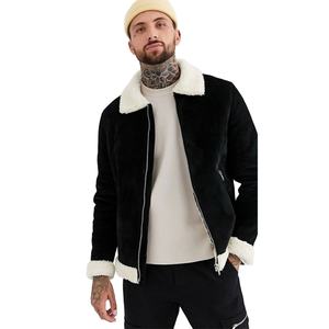 Giacca da uomo in pelle scamosciata a punta con chiusura a Zip con chiusura funzionale con fodera invernale da uomo - Product Image 1
