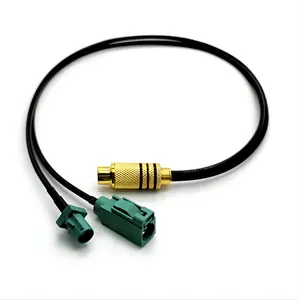 Fakra E type connector switches to rca cable car audio RG174 two-wire audio cable customized fakra connector