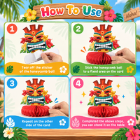12 pièces de décorations de fête Luau, centres de table en nid d'abeille hawaïens, décorations de table tropicales pour les fournitures de fête estivale à la plage ou à la piscine