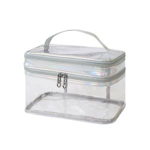 Custom Wholesale Eco-Friendly PVC <b>Transparent</b> Travel <b>Makeup</b> <b>Bag</b> Clear Cosmetic Portable Storage Cases for Women Plastic - Product Image 3