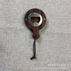Wooden <b>Key</b> <b>Chain</b> Acacia Beech Solid Wood Customizable Magnetic Refrigerator Sticker Beer Bottle Soda Can Opener Home Use - Product Image 6