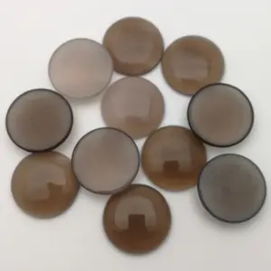 Uso doméstico Quartzo Natural 25mm Ágata Cinza Cabochão Gemstone Solto Esculpido Artesanato De Cristal