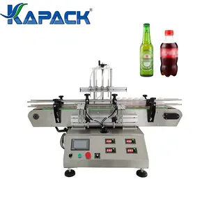 KAPACK 2023 Small Desktop 4 Nozzles Liquid Filling Machine Beverage Alcohols Glass Plastic Bottle Filler For Small Business