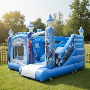 Château gonflable commercial d'extérieur, personnages de Frozen, respectueux de l'environnement, capacité 200-500 kg, taille 4x5 m, pour enfants, jardin - Product Image 2