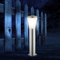 Lampadaire décoratif en acier inoxydable pour extérieur, abat-jour rond, E27, pour pelouse, jardin