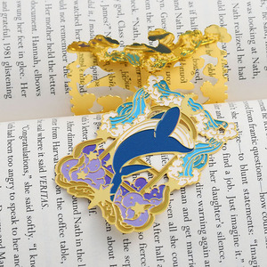 Proveedor de Artesanías Metálicas, Marcadores de Libros de Metal con Diseño de Dibujos Animados, Personalizados con Logotipo, Bañados en Oro, con Esmalte Suave - Product Image 5