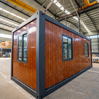 Maison conteneur pliable de 20 pieds, modulaire, écologique, économe en énergie, avec mur-rideau en verre moderne, pour bureau extérieur
