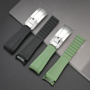 Compatible pour Rolex Bracelets de montre en fluoroélastomère 20mm Patte incurvée pour <span class=keywords><strong>Submariner</strong></span> Series pour Omega Swatch Bracelets collaboratifs - Product Image 1