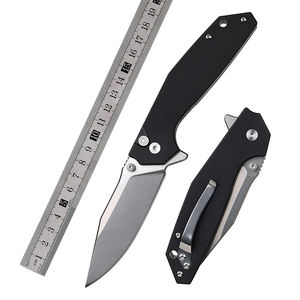 سكين جيب قابل للطي بتصميم بسيط وشفرة من فولاذ D2. أداة للتخييم والبقاء على قيد الحياة والدفاع عن النفس في الهواء الطلق. مصنوع من مادة G10 باللون الأسود. - Product Image 6