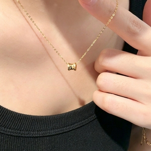 อาซูโอ ไฟน์ จิวเวลรี่ ของแท้ 18K โซ่ทองคำแท้สีเหลือง ไม่มีหิน จี้สร้อยคอ ของขวัญผู้หญิง งานแต่งงาน หรูหรา Au750 - Product Image 6