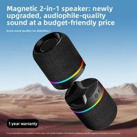 Altavoz Magnético Portátil 2 en 1 para Exteriores, Auto, Hogar y Escritorio, con Subwoofer de 10W y Batería de 1000-2000mAh, Compatible con 5.3