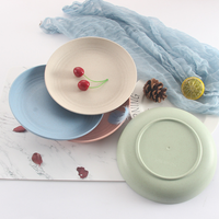 10 ''assiettes à dîner en paille de blé assiettes de cuisine au micro-ondes en gros assiettes réutilisables incassables pour le camping en plein air sans BPA