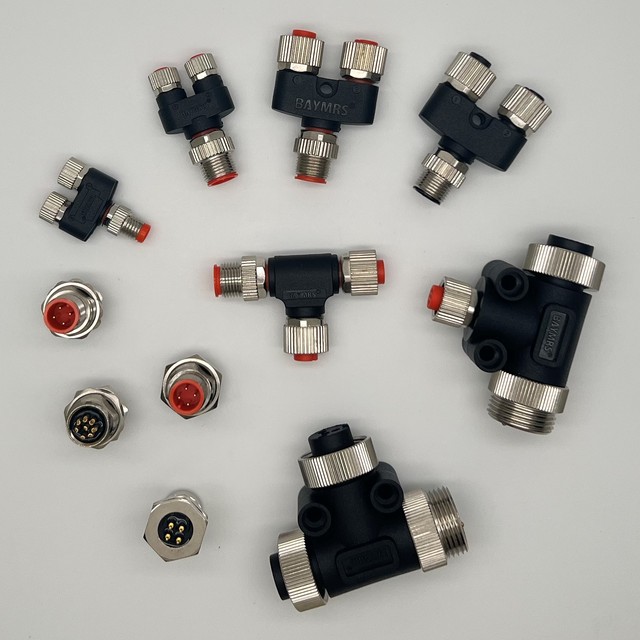 BAYMRS M12 Male to 2M8 Female Connectors 3 Pin M12 Y-Connector Cable for Wire Connections