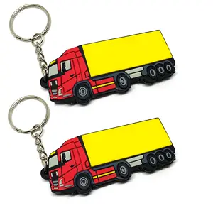 Custom 3d Soft Cheap Price Logistics Express Truck Pvc Rubber Keychain