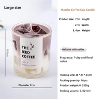 2026 Neuer Trend Neuer Stil Eiskalte Matcha-Kerze mit Glasbecher Matcha Latte Kerze Gelwachs Kaffee Matcha-Kerze