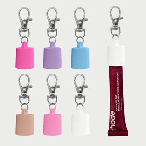 <b>Lip</b> <b>Gloss</b> Keychain Chapstick Holder Key Chain with Portable Silicone Cap Lipgloss Holder Keychain for Wallet Keys Backpack - Product Image 1