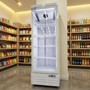 Réfrigérateur commercial avec porte verrouillable, refroidissement par air, capacité de 481 L pour les boissons et les sodas en supermarchés - Product Image 1