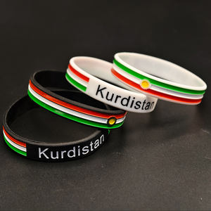 Vòng tay cao su cá nhân hóa, họa tiết dây đeo tay, sản phẩm của Syria, Kurdistan, Palestine, vòng tay silicon in cờ - Product Image 3