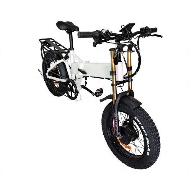 Dual Motor 2000W Battery 52V 21Ah Full Suspension Hydraulic Brake Fat Tire Aluminum Alloy Off Road Folding Electric Bike