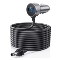 Câble d'alimentation étanche 12V-24V pour allume-cigare de voiture 3M avec affichage numérique de tension pour Starlink Mini pour camion bus bateau
