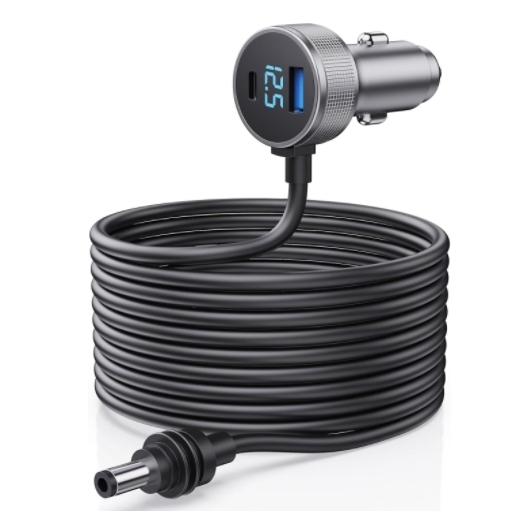 3M Waterproof 12V-24V Car Cigarette Lighter to DC Power Cable with Voltage Digital Display for Starlink Mini for Truck Bus Ship