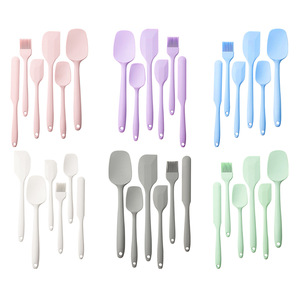 6 Piece <b>Silicone</b> Spatula Set Food Grade Heat Resistant Baking Pastry <b>Tools</b> With Brush For Cake Decorating - Product Image 4