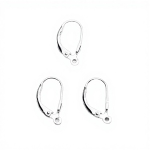 Lucky Fine Jewelry Components Drop Earring Loop French Hook Accessories 925 <b>Silver</b> Plated Leverback Earring <b>Wire</b> Jewelry Making - Product Image 3