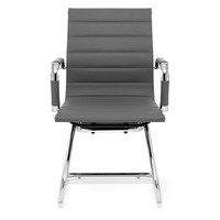 Chaise de bureau ergonomique sans roue traîneau en cuir PU stationnaire pour réunion, réception, visiteurs, événements en attente