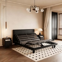 Cadre de lit en métal intelligent multifonctionnel avec télécommande motorisée réglable électrique avec design de panneau pour la maison et la chambre à coucher
