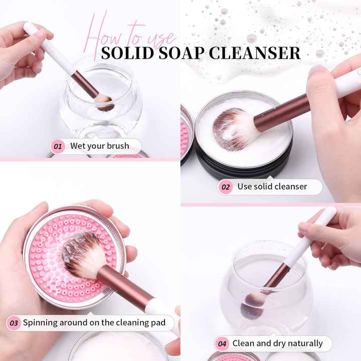 DUcare Customizable Makeup Brushes Set 17-Piece with Cleaning Mat Makeup Sponge Highlighter Brush Including Makeup Brush Cleaner