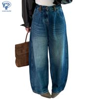 Jean pour femme YUANBOFEI – Jean large en denim taille haute, coupe oversize, style vintage, décontracté et ample pour le streetwear