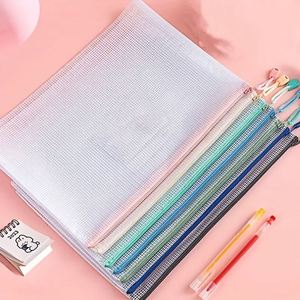 Custom Reusable PVC Exam Paper Bag Lightweight Clear <b>Pouch</b> File Folder Organizer Documents Study Materials - Product Image 5