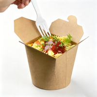 Boîte à nouilles chinoises en papier kraft/blanc biodégradable à emporter
