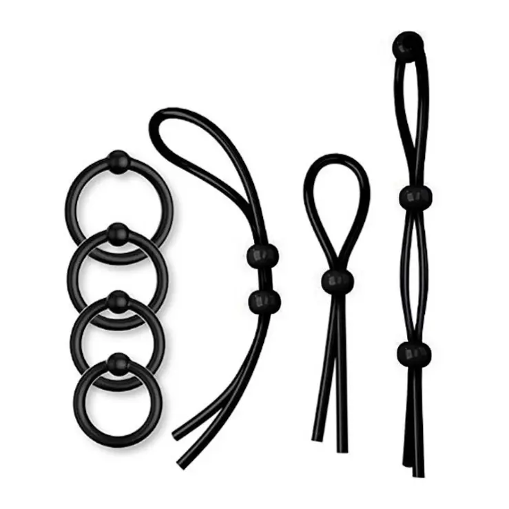 Anel de silicone para pênis, tubo de silicone preto para homens adultos, brinquedo sexual para penis, mangueira fitness médica, anel peniano para ejaculação retardada