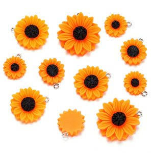 Pendentif tournesol en résine 20-32mm pour la fabrication de boucles d'oreilles, accessoires de bijoux, vente en gros - Product Image 1