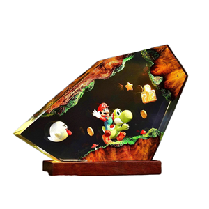 Mario et son ami Jesse, lampe de chevet en résine Art Déco, cadeau d'Halloween - Product Image 1