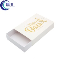 Caja de Regalo Blanca Resistente Reutilizable con Impresión de Logotipo en Dorado para Galletas, Chocolates, Regalos o Productos Cosméticos