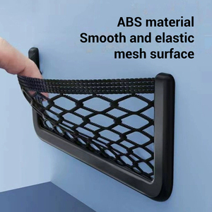 Pochette universelle de filet de stockage automobile de style adhésif Pochette de filet de stockage de voiture pour le stockage de cartes et de documents de péage téléphonique - Product Image 4