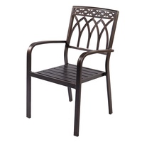 Meuble de villa d'extérieur 3 pièces en fonte d'aluminium pour barbecue, foyer, table carrée