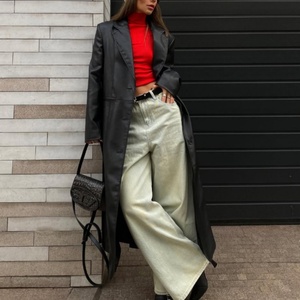 Chaqueta de Cuero Genuino para Mujer, Estilo Clásico, Holgada, Elegante, para Negocios, Nueva Colección - Product Image 1