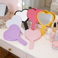 Miroir de poche en plastique rose en forme de cœur Tenya, personnalisable, pour cils, vente chaude, fournisseurs de miroirs à marque privée