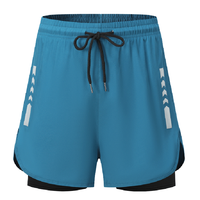 Shorts de course à séchage rapide, respirants, compressifs, 2 en 1, shorts de sport double pour l'été, pour le cyclisme, la course à pied, la remise en forme, le marathon