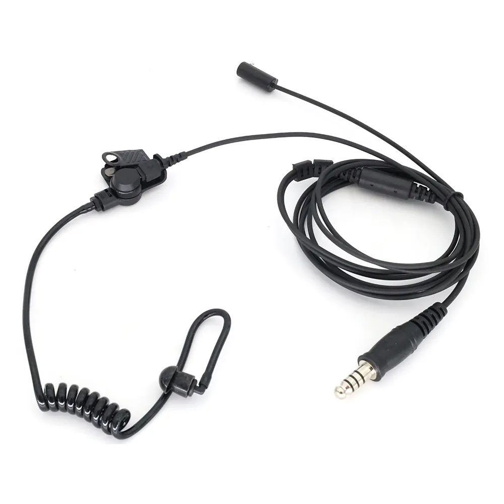 7.1mm prise OTAN PTT Agent de sécurité acoustique casque Microphone écouteur pour Mini talkie-walkie Radio Air Tube FBI écouteur