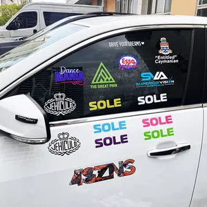 Autocollant de transfert en vinyle de décoration de voiture découpé avec logo d'entreprise personnalisé UV Protect Autocollant de pare-chocs en vinyle pour fenêtre de voiture