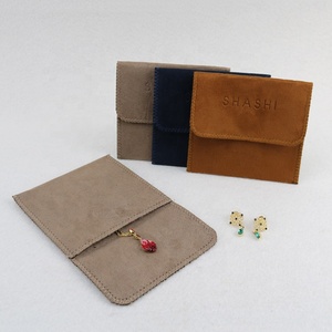 Custom logo Velvet Jewelry <b>Bag</b> Gift Packaging Pouch <b>Bag</b> <b>Mini</b> Faux Suede Zipper Pouch for Jewelry with logo - Product Image 5