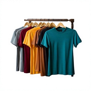 Men's Regular Fit Drop Shoulder T-shirt 100% Cotton Moisture Wicking Knitted Solid Crew Neck <b>Short</b> <b>Sleeve</b> Eco-Friendly - Product Image 3