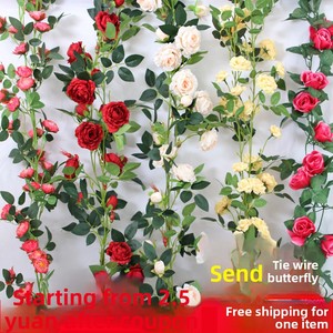Guirnalda <span class=keywords><strong>de</strong></span> Rosas Artificiales Realistas, Flores Colgantes <span class=keywords><strong>de</strong></span> Pared <span class=keywords><strong>de</strong></span> Seda y Plástico para Decoración <span class=keywords><strong>de</strong></span> Tuberías y Envoltura en Salas <span class=keywords><strong>de</strong></span> Estar - Product Image 2