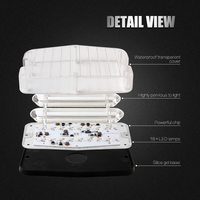 Luces LED Estroboscópicas Azules de 18L para Parrilla, Barra de Luces para Superficie de Parrilla, Súper Brillantes, IP65 Impermeables, 24W, 10 Luces Intermitentes Seleccionables